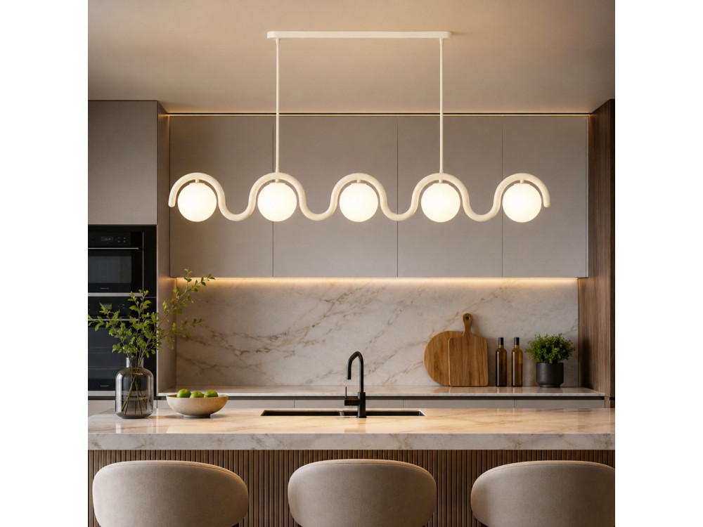 "GEDIK-2044" Metal Chandelier - 140 x 17 cm - Beige