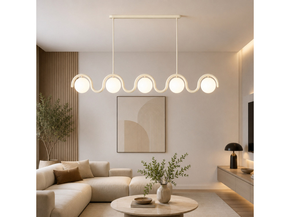 "GEDIK-2044" Metal Chandelier - 140 x 17 cm - Beige