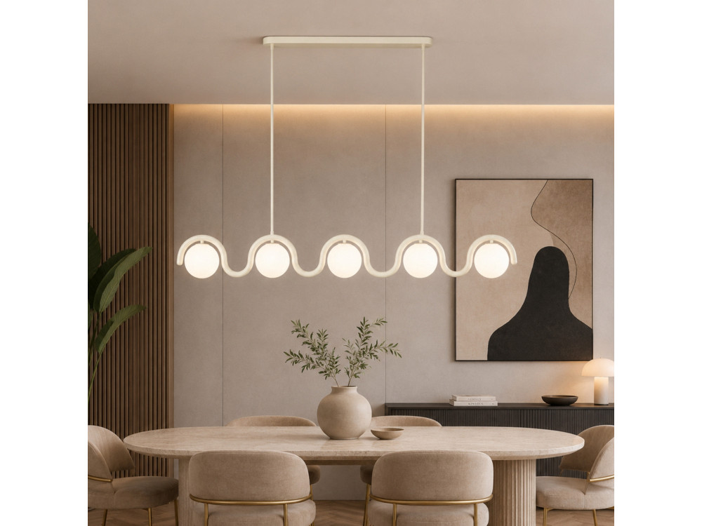 "GEDIK-2044" Metal Chandelier - 140 x 17 cm - Beige