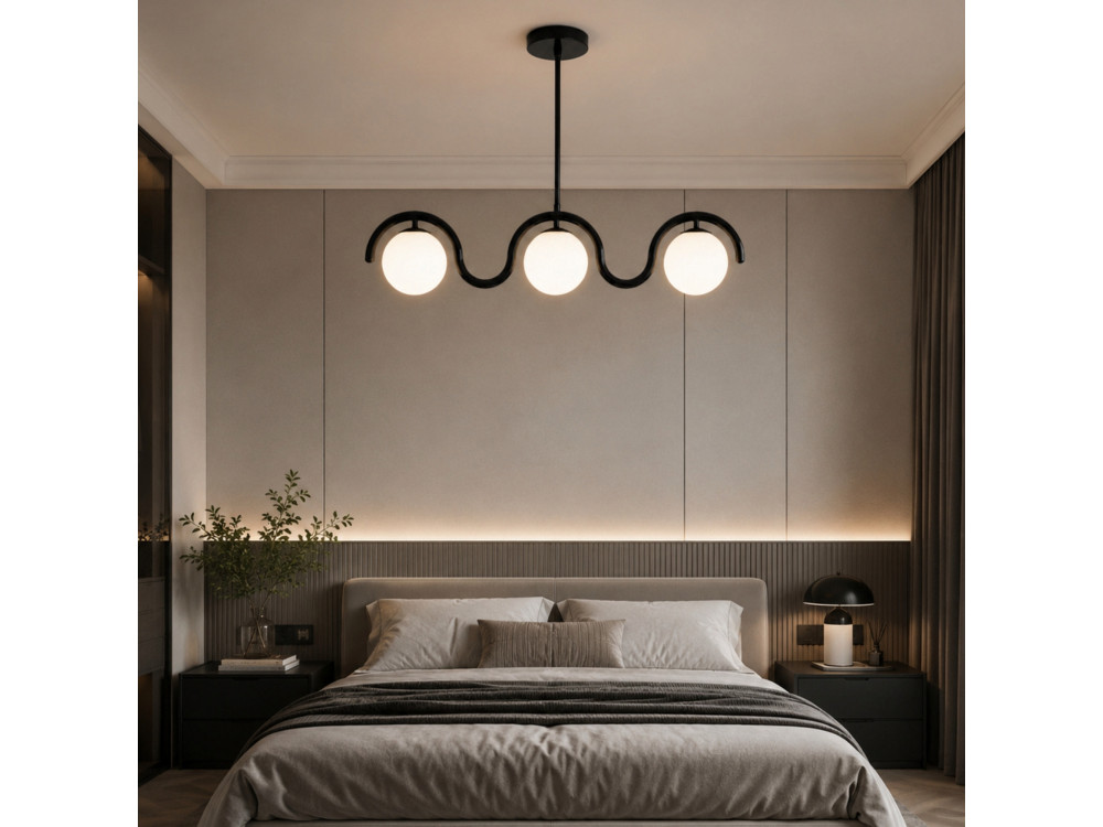 "GEDIK-20442" Metal Chandelier - 80 x 17 cm - Black