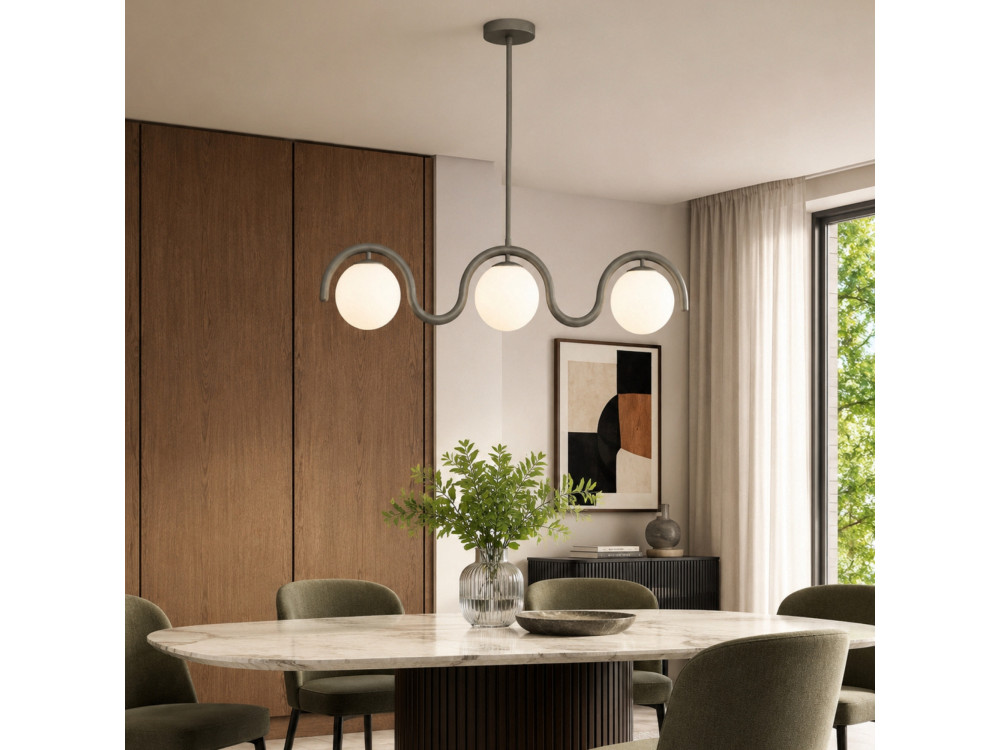 "GEDIK-20442" Metal Chandelier - 80 x 17 cm - Gray