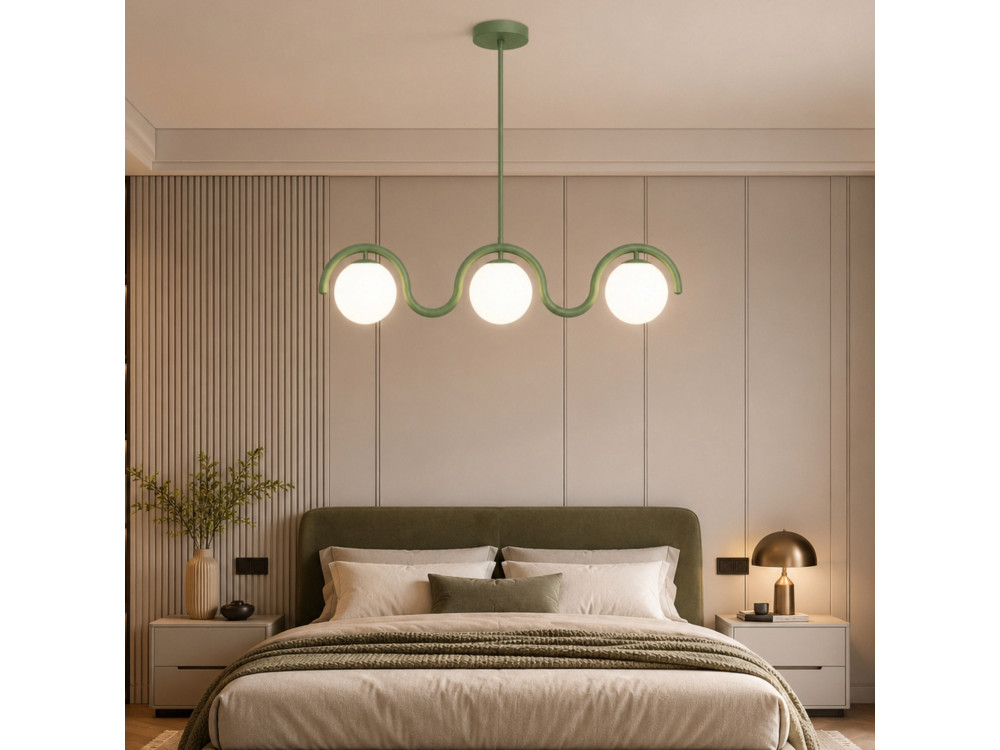 "GEDIK-20442" Metal Chandelier - 80 x 17 cm - Mint Green