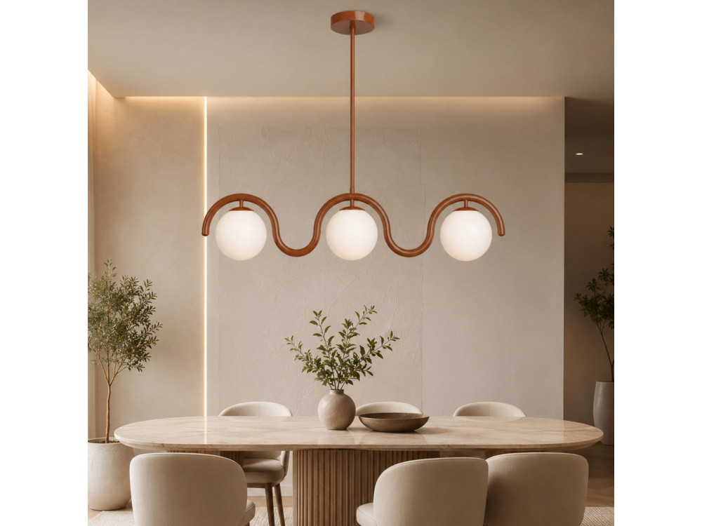 "GEDIK-20442" Metal Chandelier - 80 x 17 cm - Brown / Orange