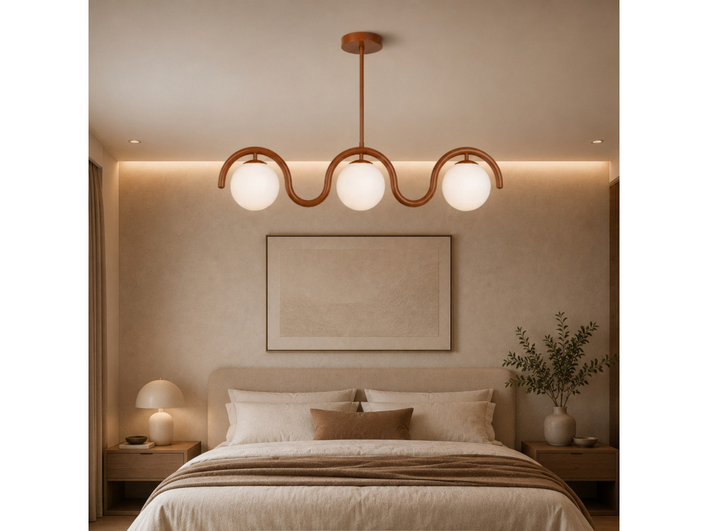 "GEDIK-20442" Metal Chandelier - 80 x 17 cm - Brown / Orange