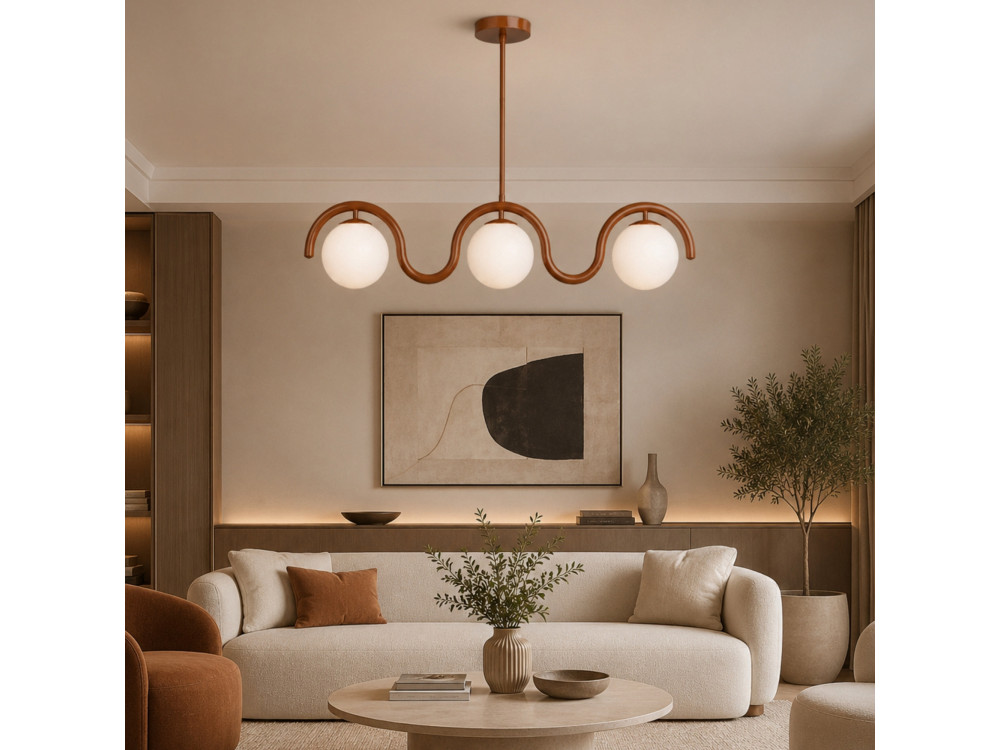 "GEDIK-20442" Metal Chandelier - 80 x 17 cm - Brown / Orange