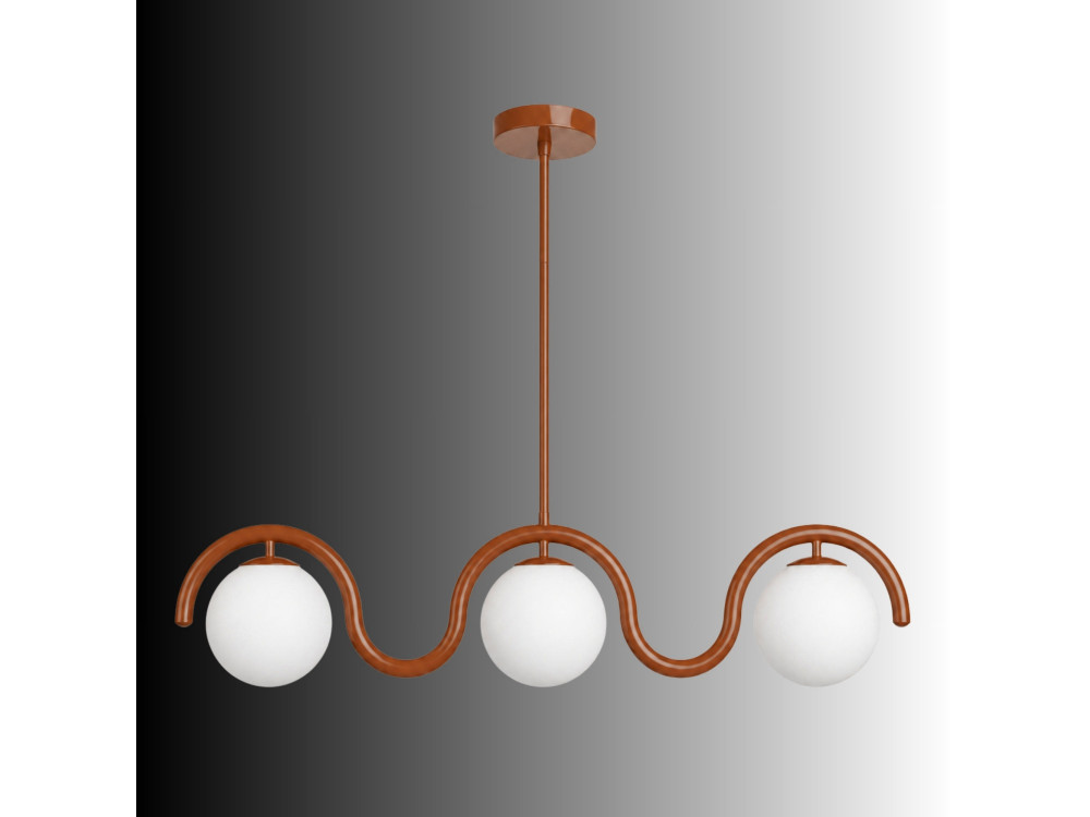 "GEDIK-20442" Metal Chandelier - 80 x 17 cm - Brown / Orange