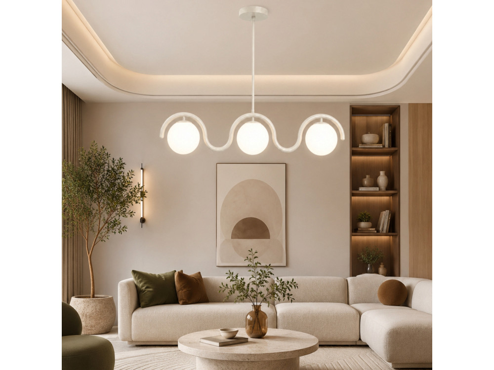 "GEDIK-20442" Metal Chandelier - 80 x 17 cm - Beige