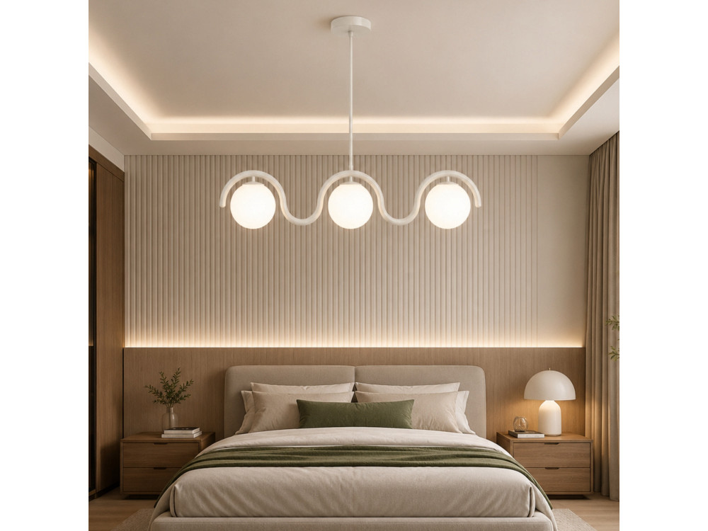 "GEDIK-20442" Metal Chandelier - 80 x 17 cm - Beige
