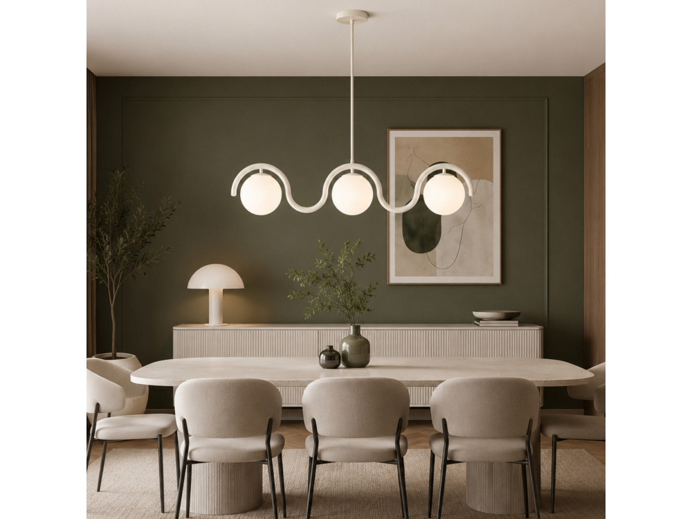"GEDIK-20442" Metal Chandelier - 80 x 17 cm - Beige