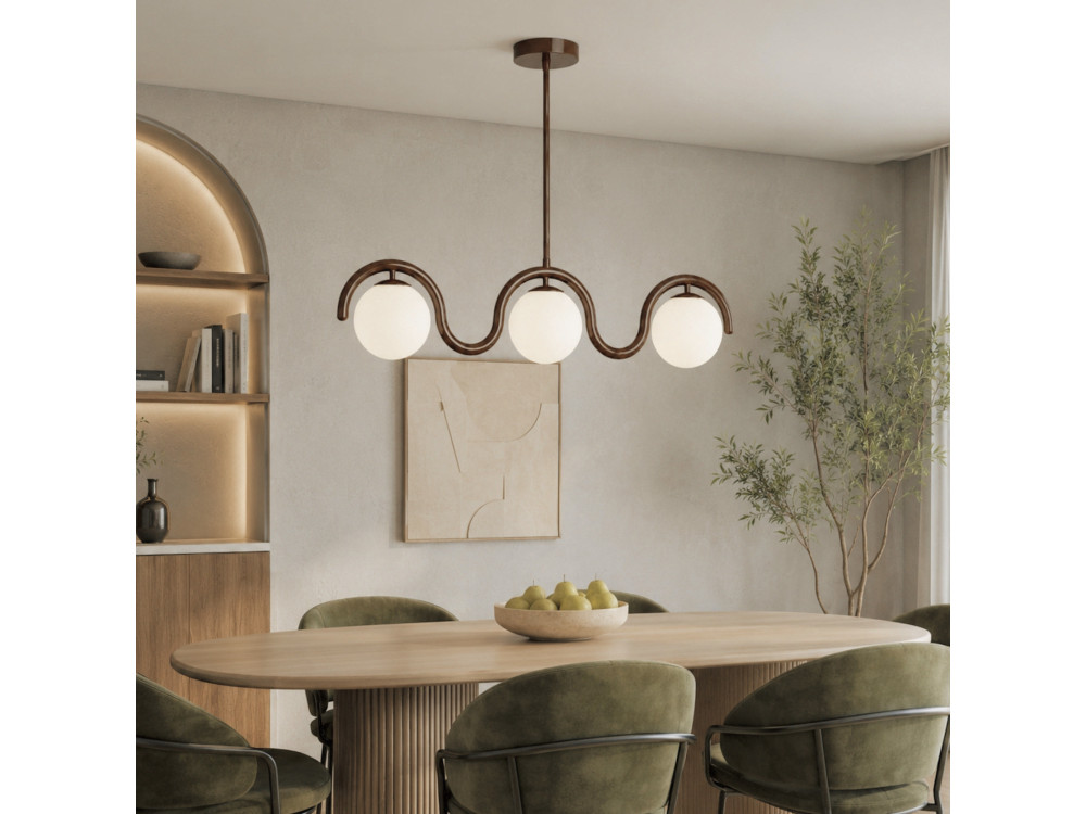 "GEDIK-20442" Metal Chandelier - 80 x 17 cm - Brown