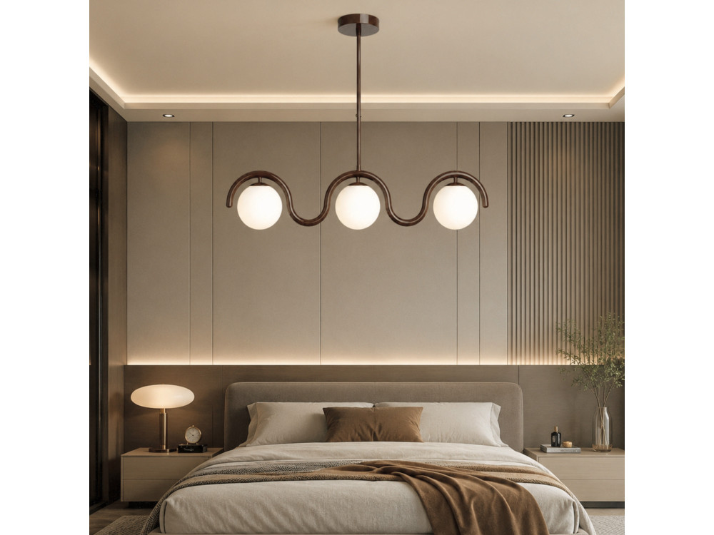 "GEDIK-20442" Metal Chandelier - 80 x 17 cm - Brown