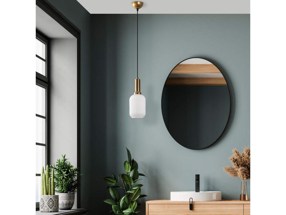 "Asker" Metal Pendant Light - 13 x 13 cm - Gold