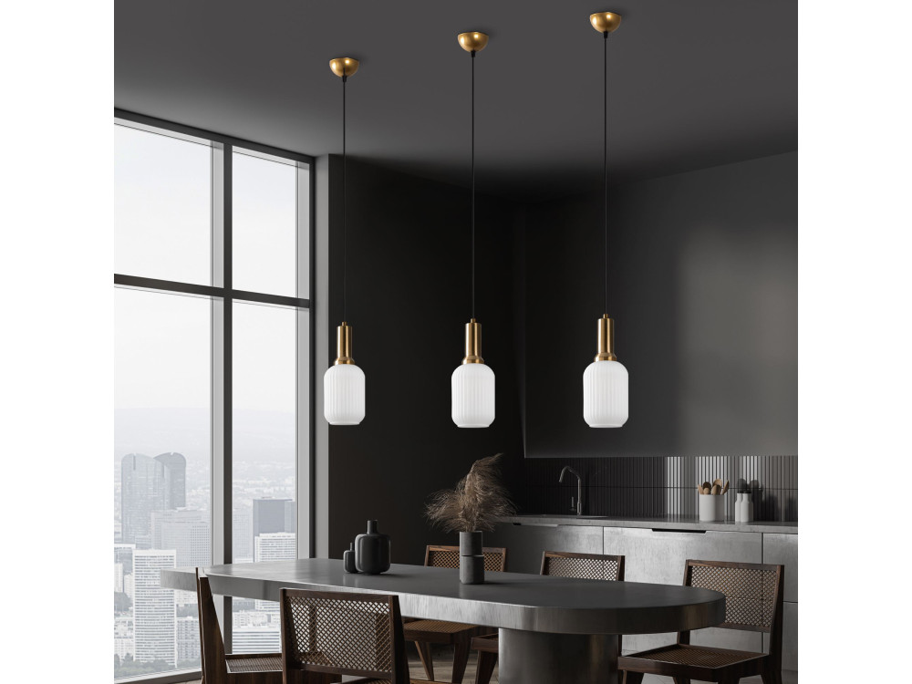 "Asker" Metal Pendant Light - 13 x 13 cm - Gold