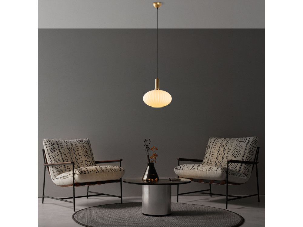 "Asker" Metal Pendant Light - 30 x 30 cm - Gold