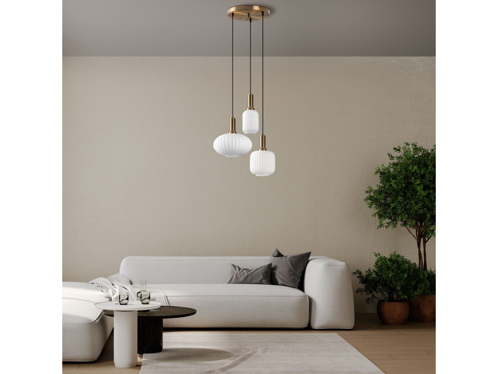 "Asker" Metal Chandelier - 55 x 55 cm - Gold