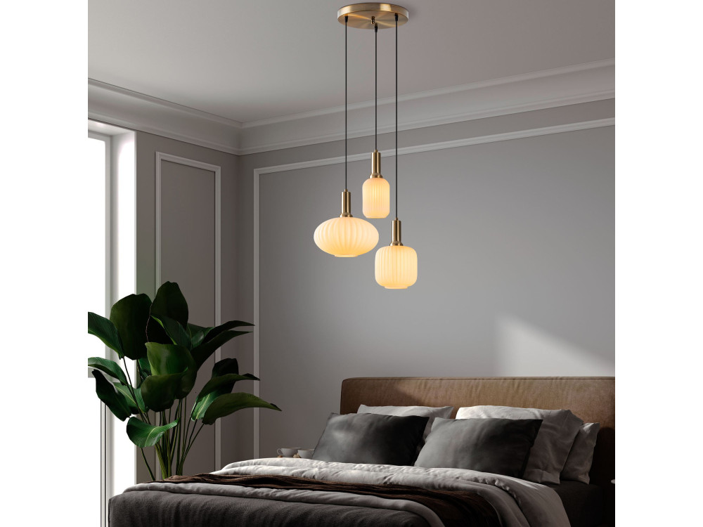 "Asker" Metal Chandelier - 55 x 55 cm - Gold