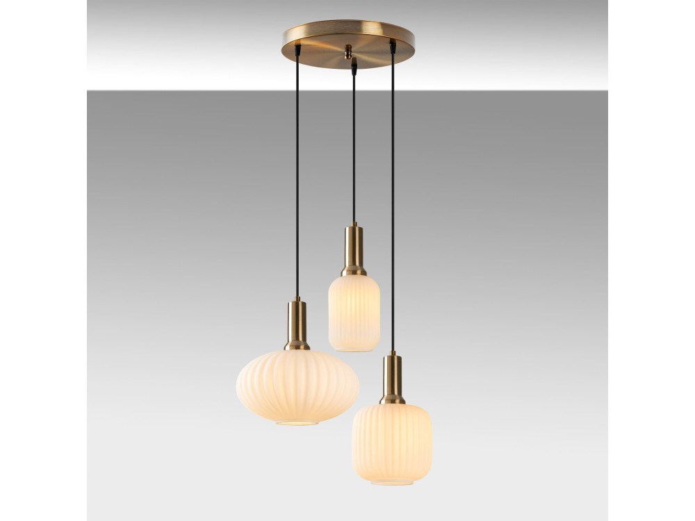 "Asker" Metal Chandelier - 55 x 55 cm - Gold