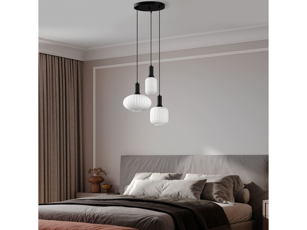 "Asker" Metal Chandelier - 55 x 55 cm - Black
