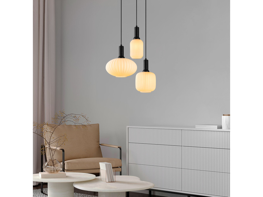 "Asker" Metal Chandelier - 55 x 55 cm - Black