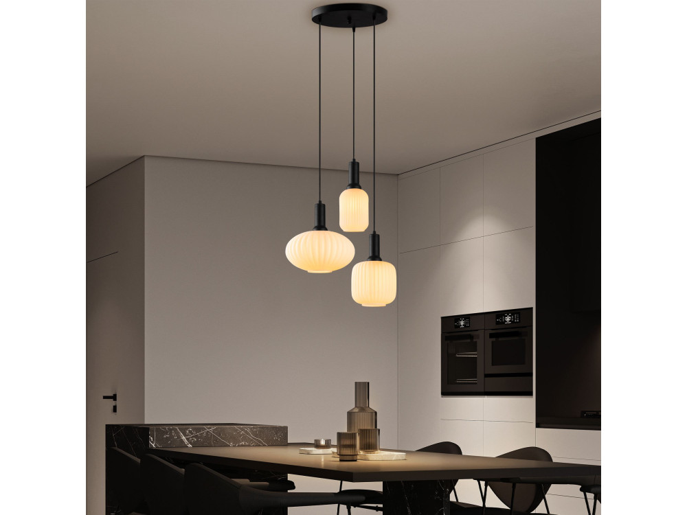 "Asker" Metal Chandelier - 55 x 55 cm - Black