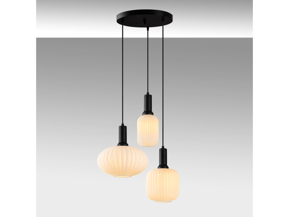 "Asker" Metal Chandelier - 55 x 55 cm - Black
