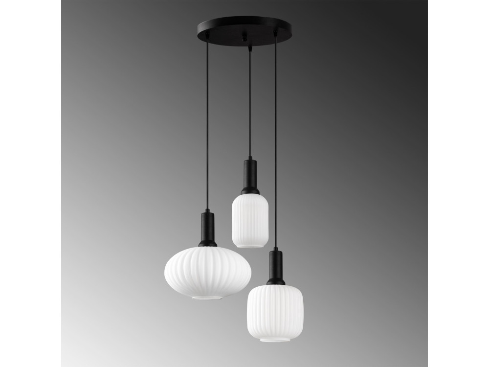 "Asker" Metal Chandelier - 55 x 55 cm - Black