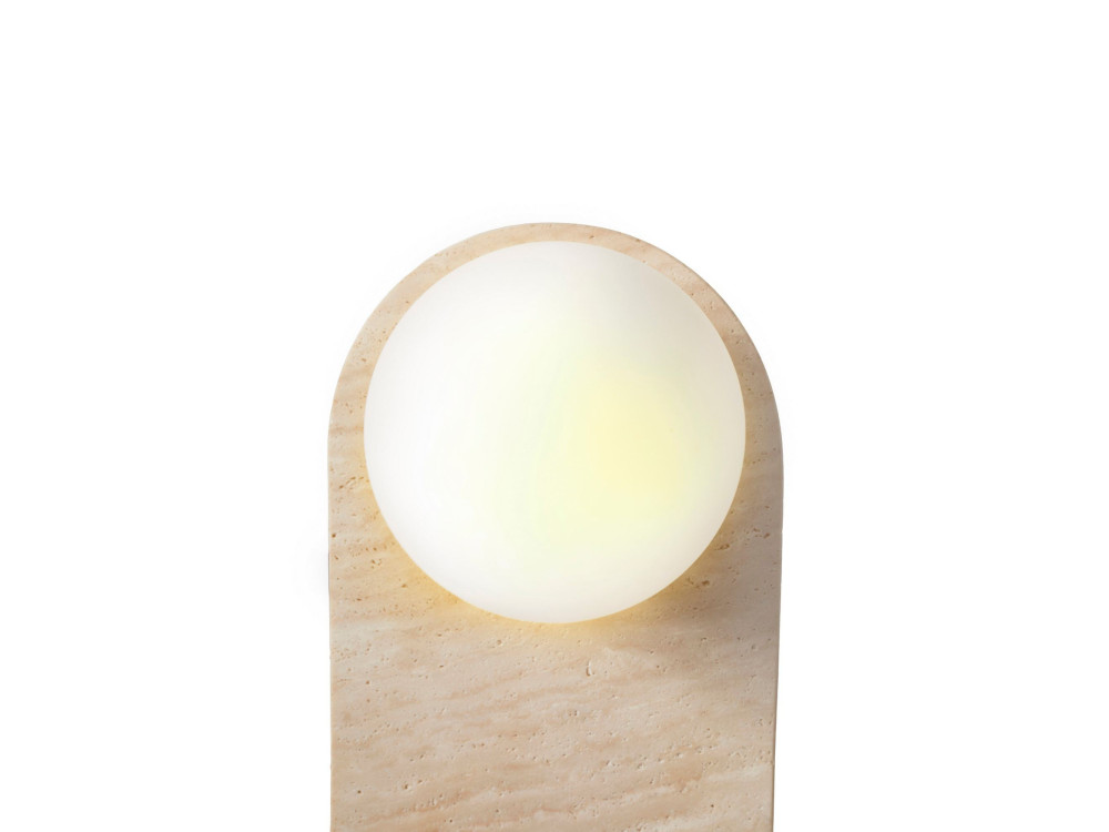 "Tor All" Travertine Wall Sconce - 18 x 1 cm - Beige / White