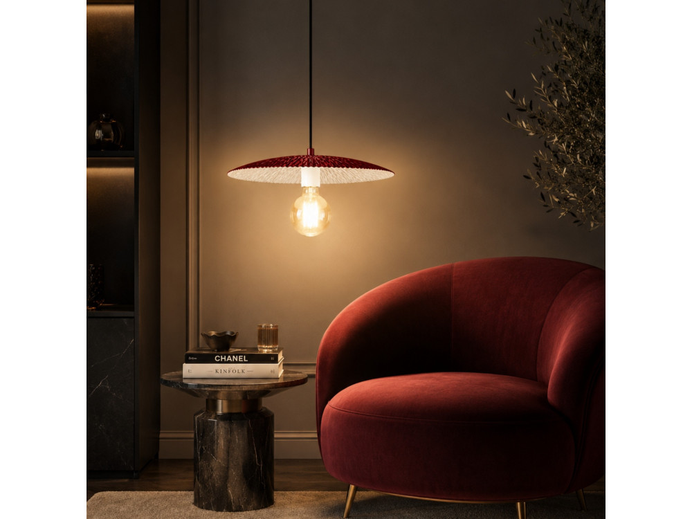 "Soleil" Metal Pendant Light - 39 x 39 cm - Bordeaux
