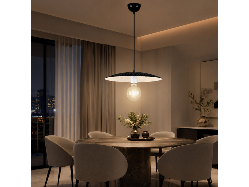 "Soleil" Metal Pendant Light - 39 x 39 cm - Black