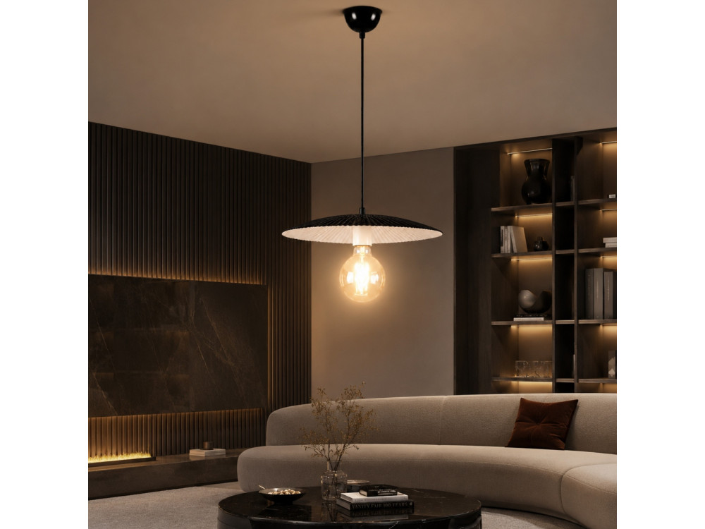 "Soleil" Metal Pendant Light - 39 x 39 cm - Black