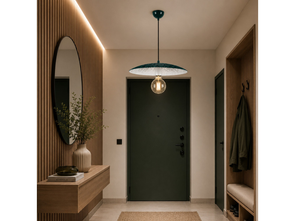 "Soleil" Metal Pendant Light - 39 x 39 cm - Dark Green