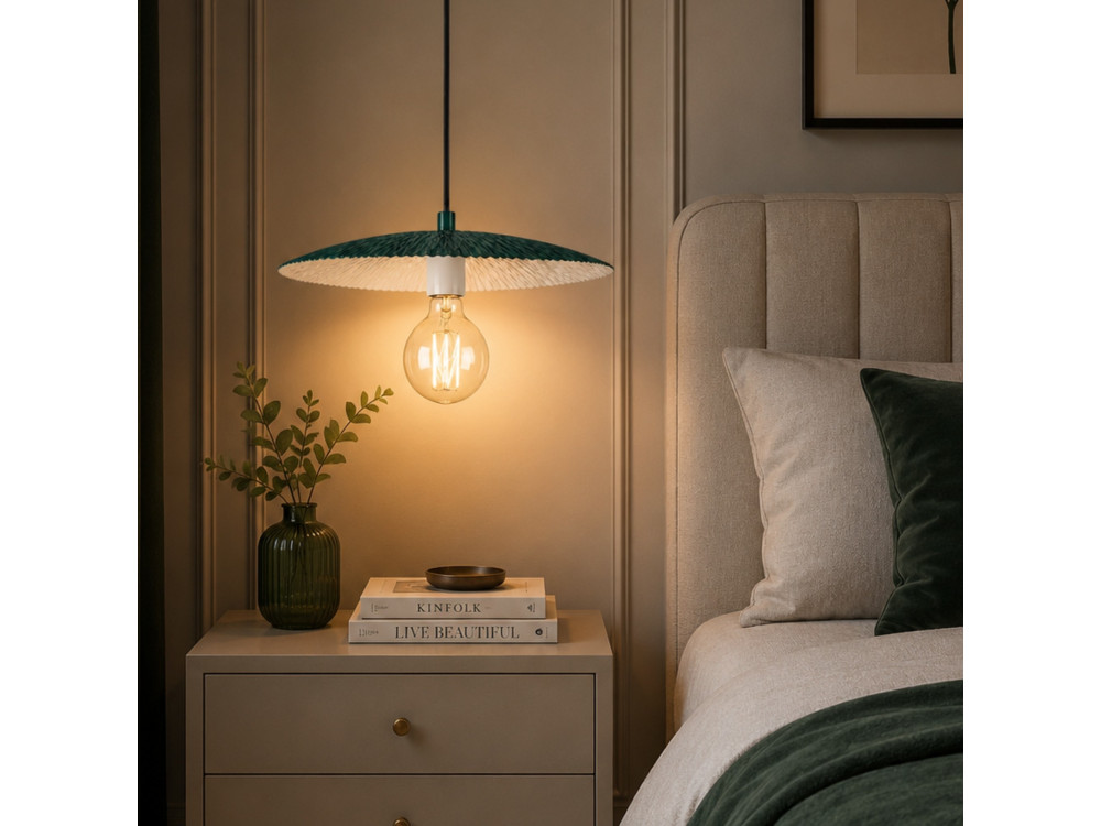 "Soleil" Metal Pendant Light - 39 x 39 cm - Dark Green