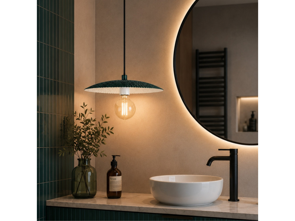 "Soleil" Metal Pendant Light - 39 x 39 cm - Dark Green