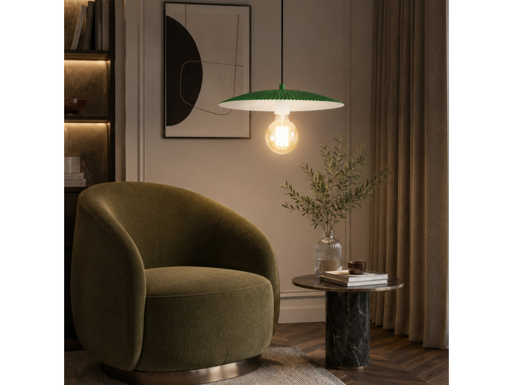"Soleil" Metal Pendant Light - 39 x 39 cm - Light Green