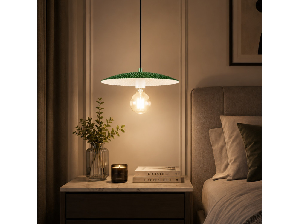 "Soleil" Metal Pendant Light - 39 x 39 cm - Light Green