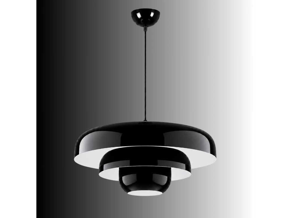 "Layer" Metal Pendant Light - 43 x 43 cm - Black