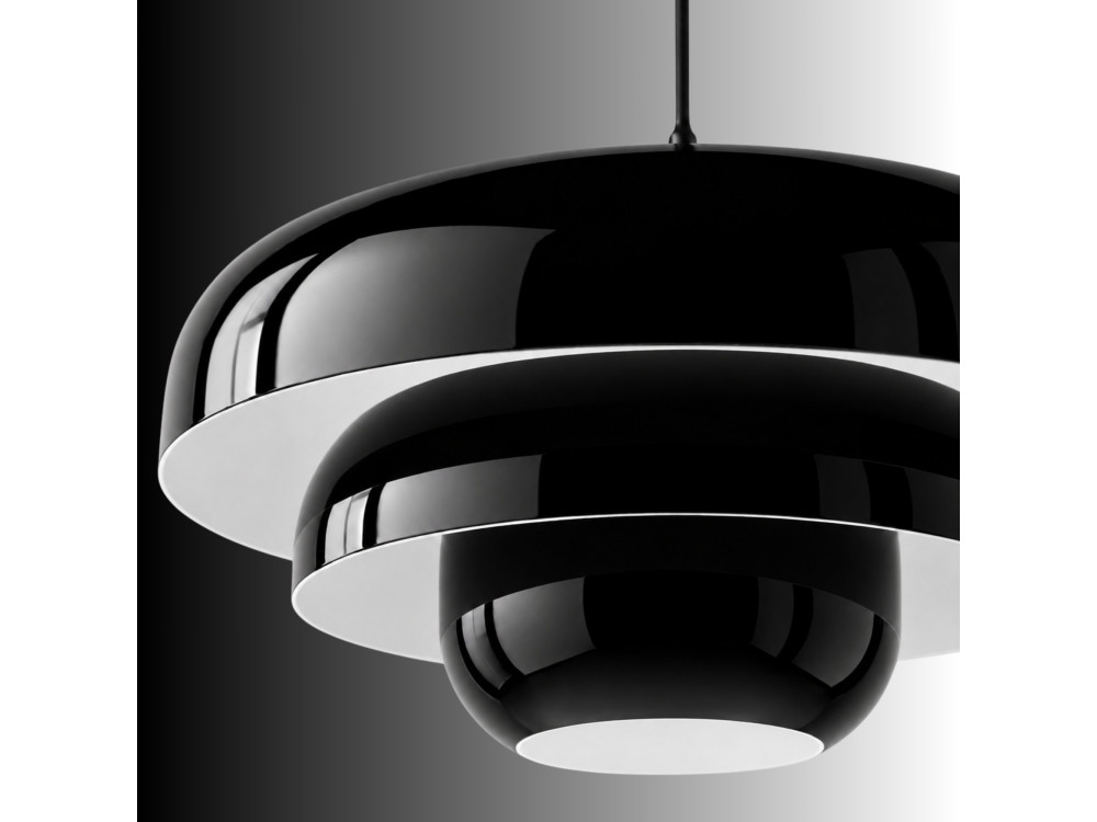 "Layer" Metal Pendant Light - 43 x 43 cm - Black