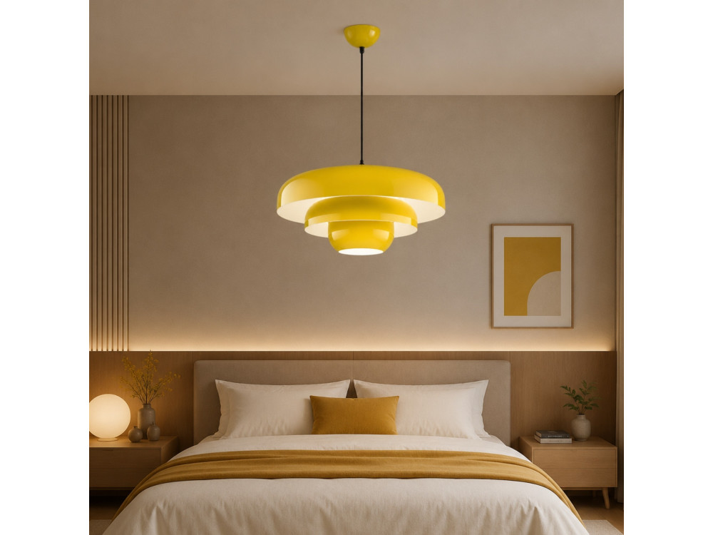 "Layer" Metal Pendant Light - 43 x 43 cm - Yellow