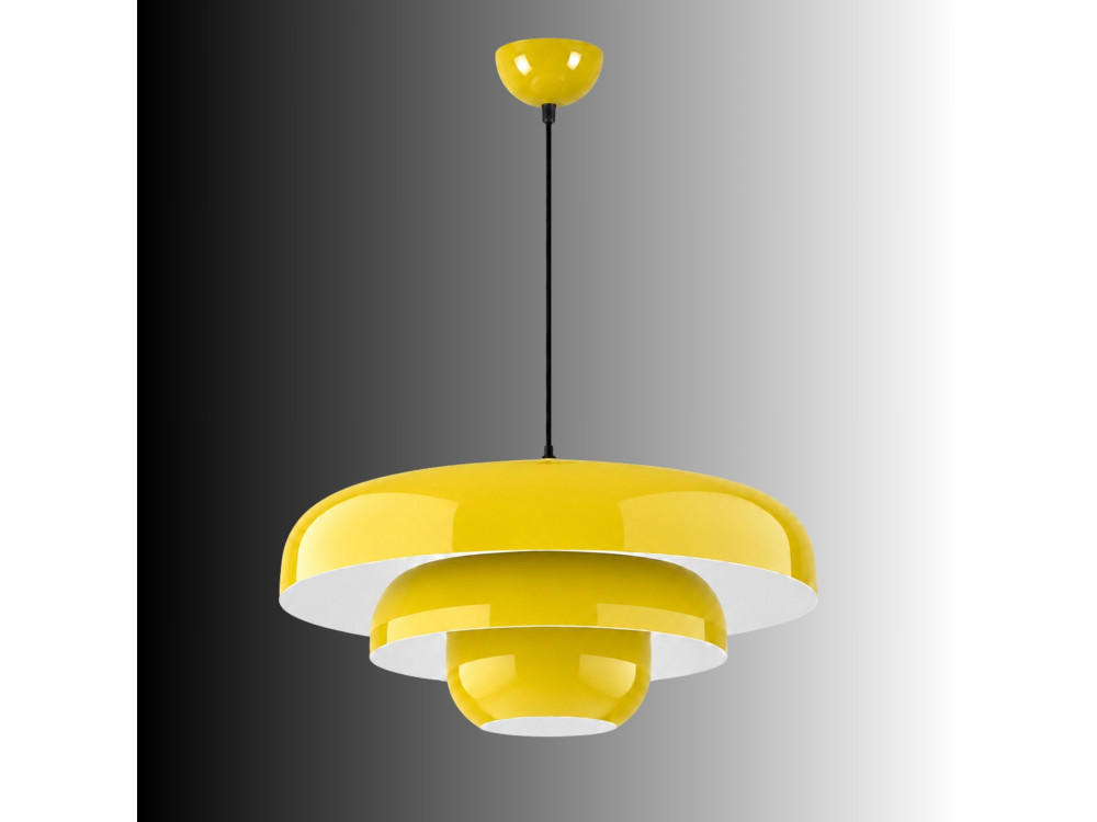 "Layer" Metal Pendant Light - 43 x 43 cm - Yellow