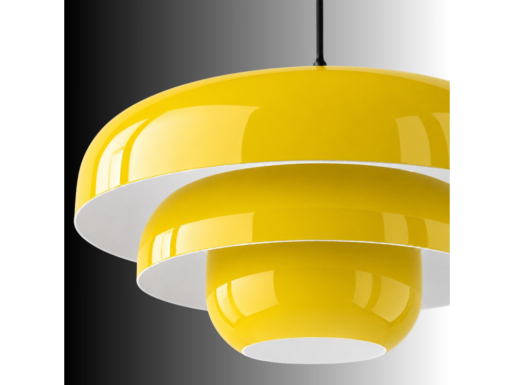 "Layer" Metal Pendant Light - 43 x 43 cm - Yellow