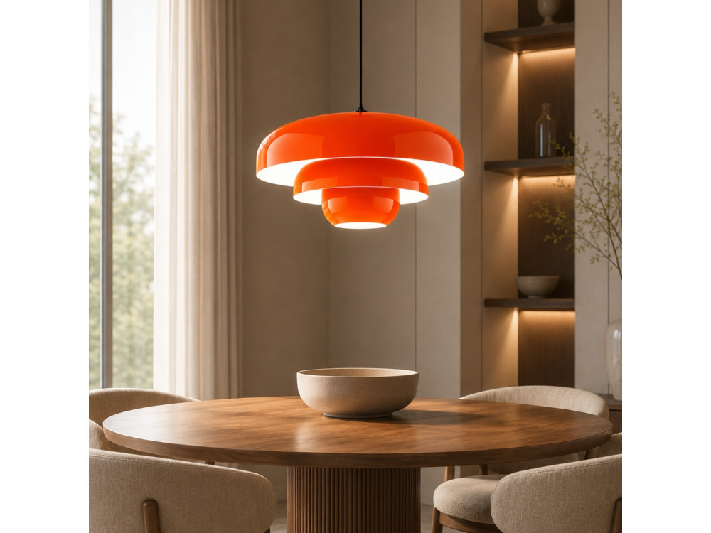 "Layer" Metal Pendant Light - 43 x 43 cm - Orange