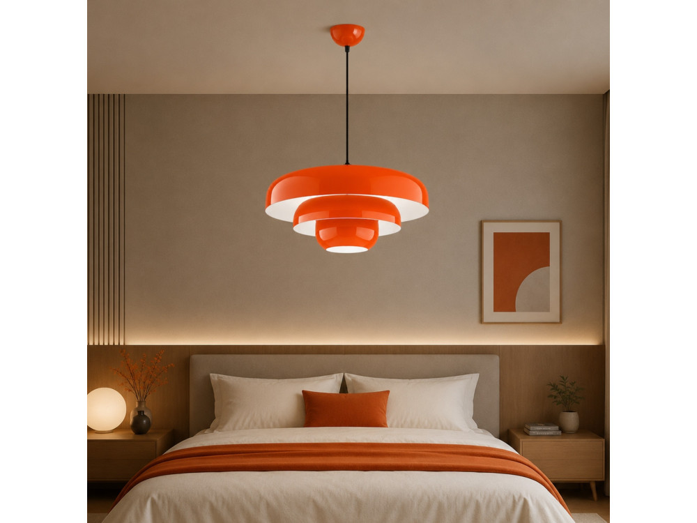 "Layer" Metal Pendant Light - 43 x 43 cm - Orange