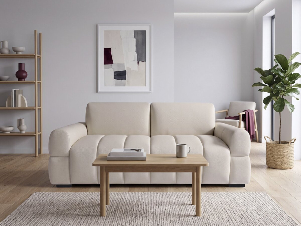 "Zoé" Express Convertible Sofa Bed - 18 cm Mattress - 140 cm Sleeping Surface - 3-Seater - Beige