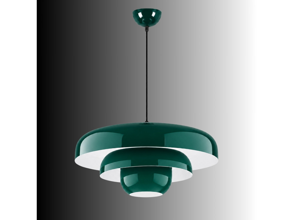 "Layer" Metal Pendant Light - 43 x 43 cm - Dark Green