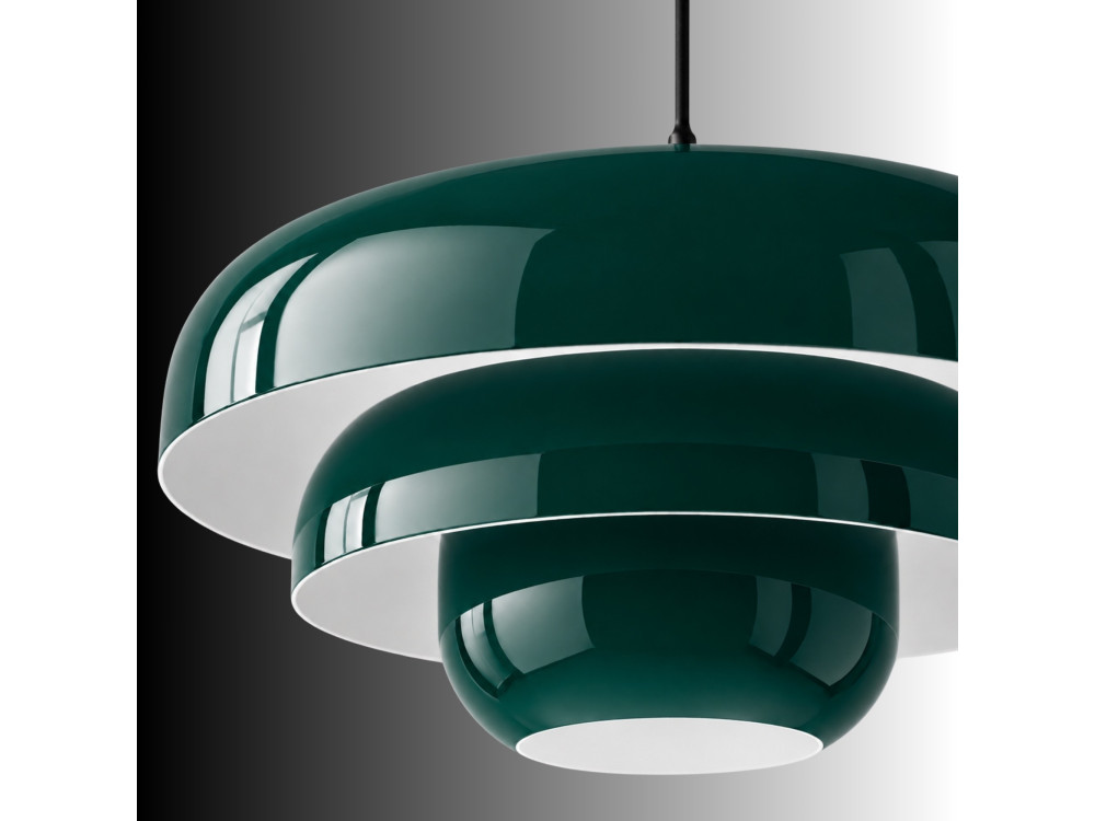 "Layer" Metal Pendant Light - 43 x 43 cm - Dark Green