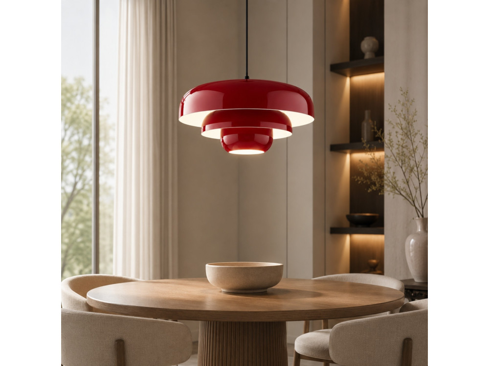 "Layer" Metal Pendant Light - 43 x 43 cm - Bordeaux