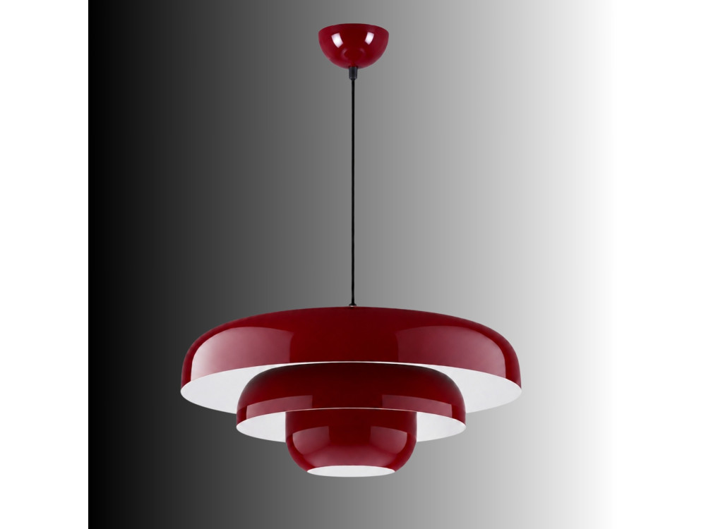 "Layer" Metal Pendant Light - 43 x 43 cm - Bordeaux