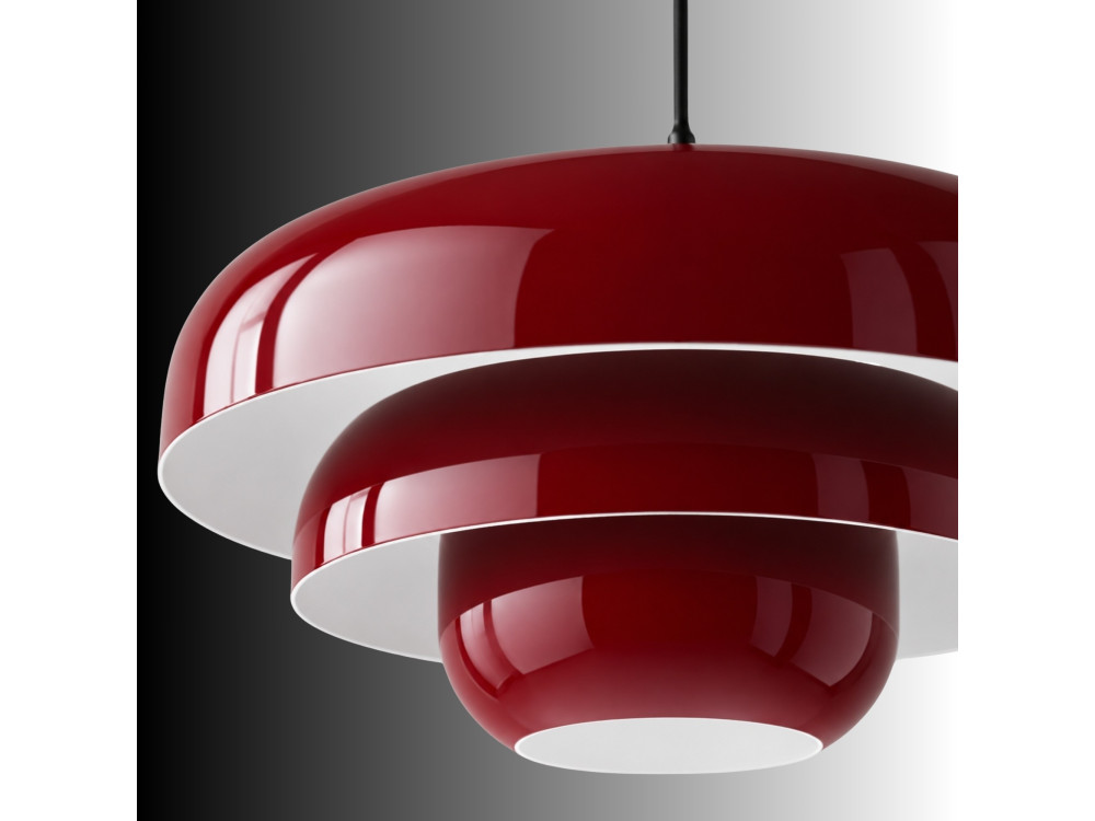 "Layer" Metal Pendant Light - 43 x 43 cm - Bordeaux