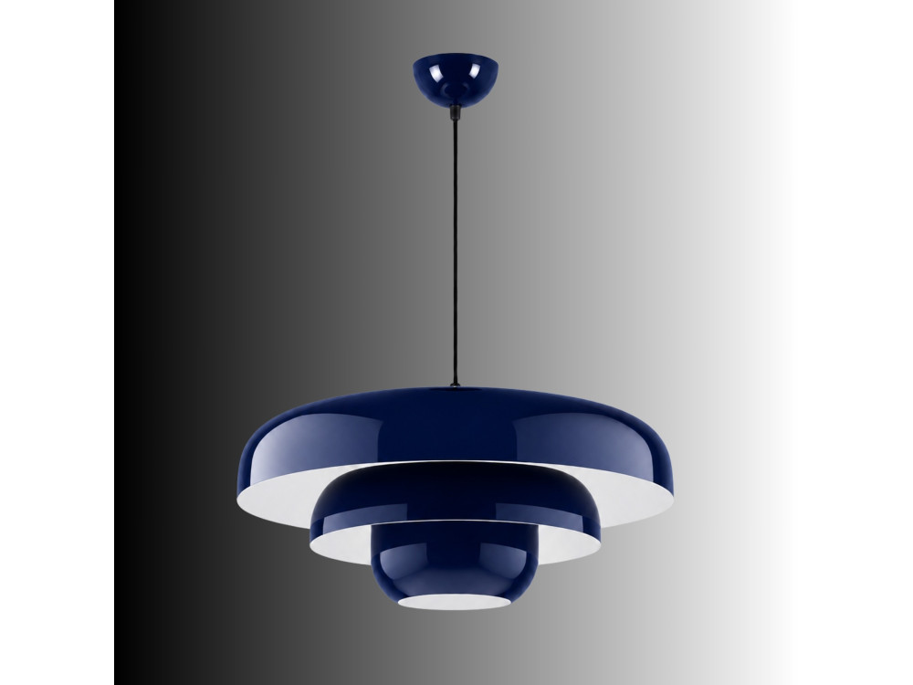 "Layer" Metal Pendant Light - 43 x 43 cm - Navy Blue