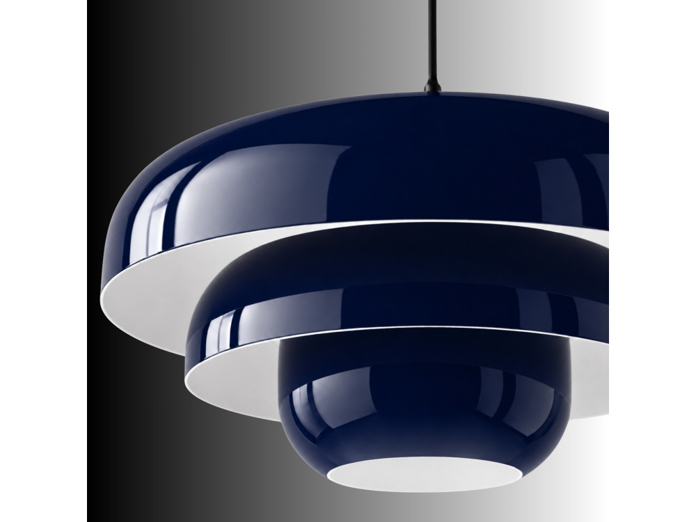 "Layer" Metal Pendant Light - 43 x 43 cm - Navy Blue